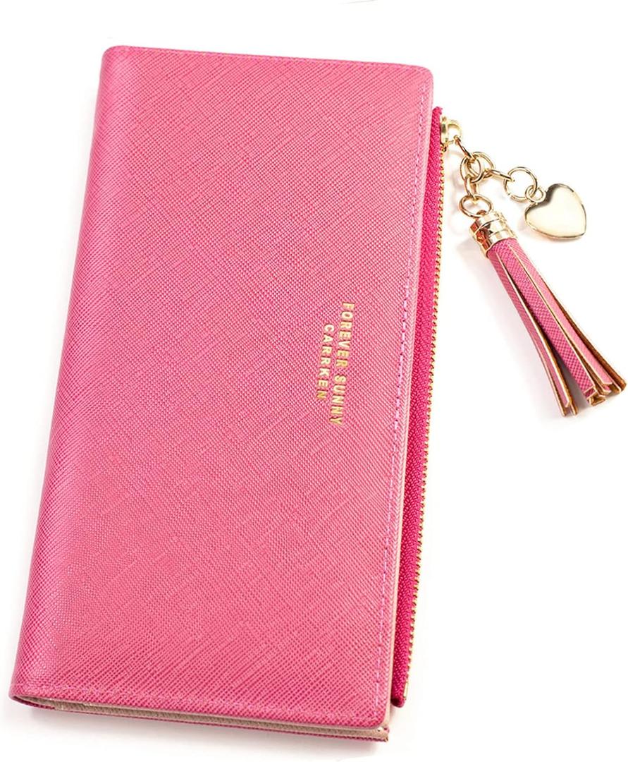 Valentoria Womens Wallet Cute Elegant Long Slim Card Holder Case Minimalist Coin Purse Thin Tassels Zip Clutch Wallets for Girls Ladies | Cute, Elegant, Long, Slim, Case, Minimalist