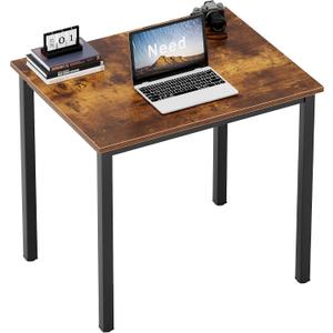 Need Small Computer Desk for Home&Office- 31.5'' Length Small Writing Desk Gaming Desk Students Laptop Use, Rustic Brown Desktop & Black Frame AC3FB(8060), 31.5x23.6 inch
