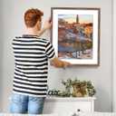 Rustic Walnut 8x20 Frame - Single Frame, 8 x 20 Poster Frame for Artwork, Puzzles, Photos and Movie Posters Picture Frames