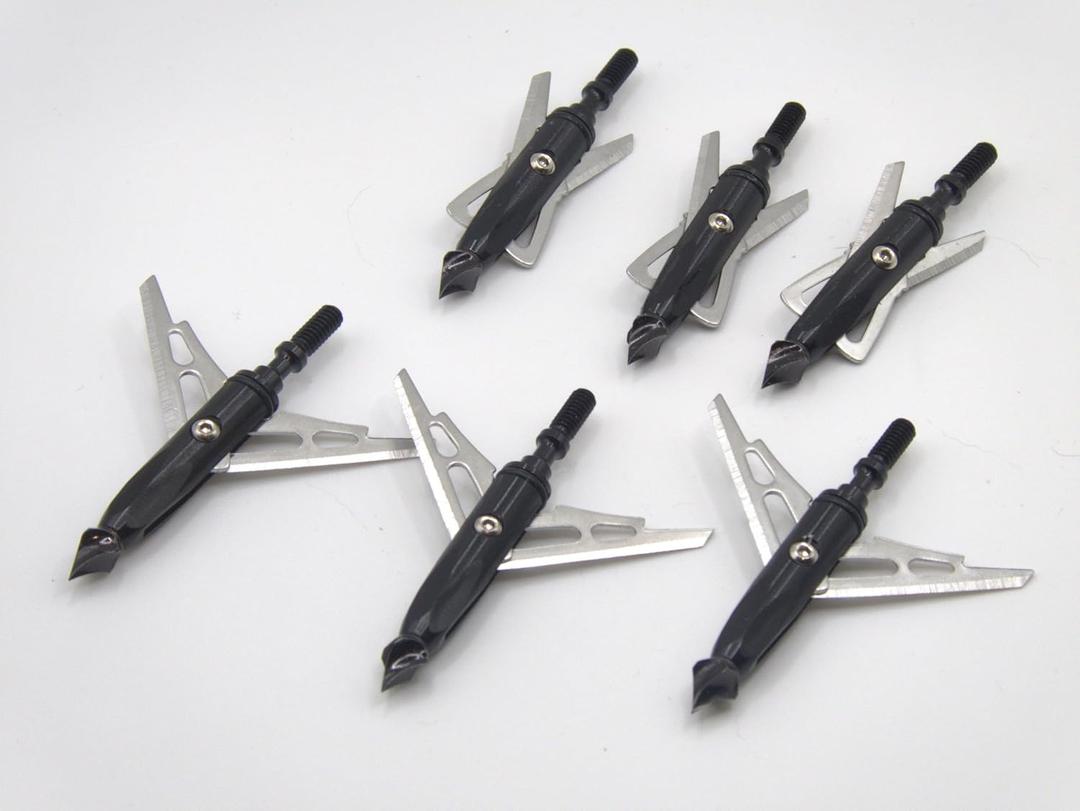 100 Grain Crossbow Broadhead for Hunting, 2.0' Blade Chisel Tip 6 Pack Screw on Arrow Tips - Mechanical Spring Slide Blade Archery Broadheads 100 Grain Crossbow Broadhead for Hunting, 2.0' Blade Chisel Tip 6 Pack Screw on Arrow Tips - Mechanical Spring Slide Blade Archery Broadheads