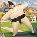 Inflatable Sumo Wrestling Suits, inflatable Costume Kids, Blow up Costume, Halloween Costumes for Kids (Beige, M)