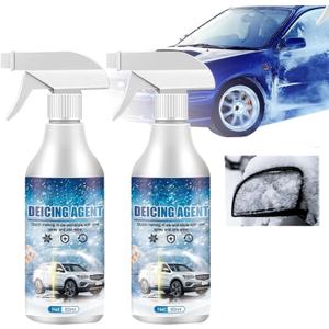 De - Icer for Car Windshield Defroster, Window Snow Spray, Deicing Spray, Melting Spray, Deicer for Car Windshield, Winter Car Essentials, Fast Ice & Snow Melting Spray 60ml (2pcs)