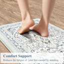 KIMODE Anti Fatigue Mats for Kitchen Floor,Boho Vintage Floral Rugs Sets of 2,Cushioned Carpet Non Slip for Laundry,Wide Memory Foam Runner for Sink Office,Light Blue 20"x47"+20"x32"