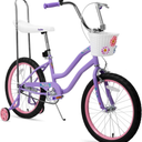 JOYSTAR 20 Inch Kids Bike with Training Wheels & Banana Seat, for Girls Ages 7 and Up, Kids' Lowrider Bicycle with Front Handbrake and Coaster Brakes, High Rise Handlebar - Multi Color