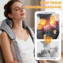 Neck Massager with Heat,Therapexa Neck & Shoulder Massager, 6D Cordless Electric Shiatsu Back Massager, Rechargeable Deep Kneading Massage Pillow for Neck Shoulders Back Waist Legs, Gray