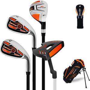 Kids Golf Clubs Set for Boys & Girls Ages 3-12, Junior Golf Set with Stand Bag, Driver, Hybrid, Irons & Putter, Youth Golf Club Set Right Handed