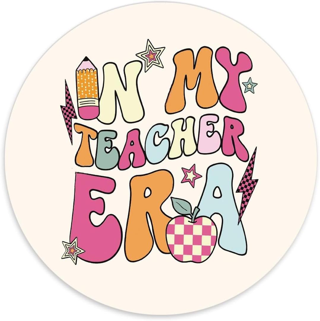 Teacher Round Mouse Pad for Desk 8x10Inch, 8.6L x 8.6W inches