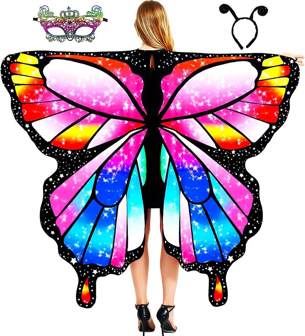 Butterfly Wings Adult Butterfly Costume for Women - Butterfly Cape Costume Perfect for Halloween (E002)