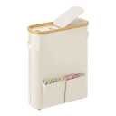 Toilet Paper Storage Baskets with Dual Flip Lids and Side Pocket, Bathroom Toilet Paper Organizer