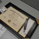 ELSKER&HOME 11x17 Diploma Frames with Tassel Holder for 8.5x11 Certificate Document Shadow Box, Matte Black Frame, Degree Double Mat, Black with Gold Rim
