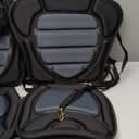 2 Seat Ultra Thick Kayak Seat Cushion with Storage Space Back Cushion 19" x 21" , Bottom Cushion 16" x 13" ( Black and grey )