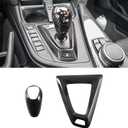 Real Carbon Fiber Gear Shift Knob Cover Compatible with BMW F80 M3 2015-2018, F82 F83 M4 2015-2020