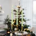 10 Inch Light Green Taper Candle Set, 10 Pack Unscented Dripless Candlesticks for Family Dinner Parties Spring Home Decoration and Wedding