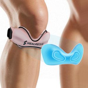 Healrecux Patellar Tendon Support Strap, Silicone Patella Knee Strap, Non-Slip Patella Band Knee Brace for Jumpers Knee, Tendonitis, Basketball, Volleyball - Pink 1 Pack