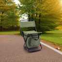 LEADALLWAY Fishing Chair with Cooler Bag Compact Fishing Stool Foldable Small Hunting Chair 12.2" Seat Depth,12.6" Seat Width