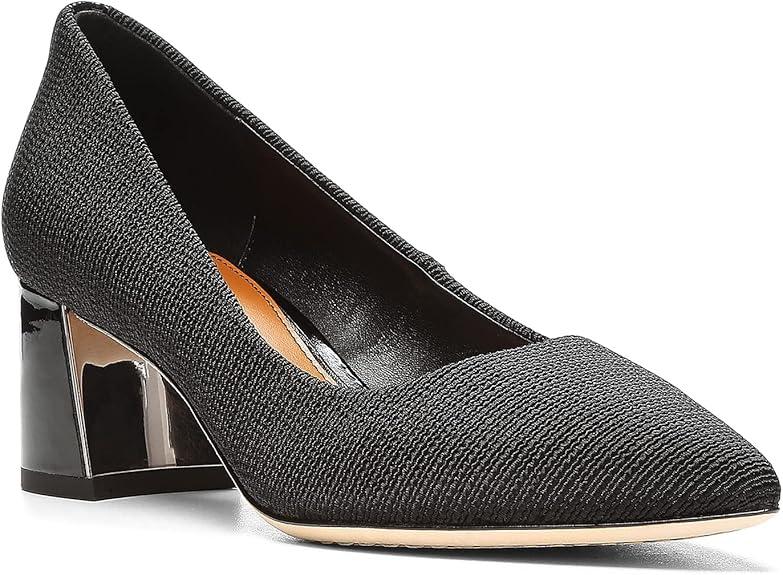 Donald Pliner Women’s SUZETTE Pump – Stretch Fabric – 2.5” Heel Dress Shoes for Women, Women’s Pumps, Chunky Heels for Women, Shoes for Women, Women’s Dress Shoes, Classic Pump, Block Heel Pump, 9, Black
