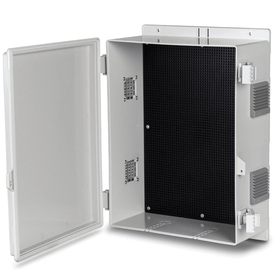 Namunanee Outdoor Electrical Junction Box, ABS Water Resistant Enclosure with Internal Mounting Panel & Hinged Cover, 15.7" H* 11" L* 5.9" W