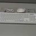 Wireless Keyboard and Mouse - RGB Backlit, Rechargeable & Light Up Letters, Full-Size, Ergonomic Tilt Angle, Sleep Mode, 2.4GHz Quiet Keyboard Mouse for Mac, Windows, Laptop, PC, Trueque(White)