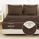 Litanika California King Comforter Set Brown - 7 Pieces Bed in a Bag Cal King Bedding Comforter Sets, Plain Lightweight Bed Set with Comforter, Sheets, Pillowcases & Shams