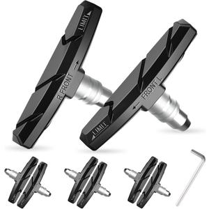 Alritz Bike Brake Pads Set, 6 PCS Road Mountain Bicycle V-Brake Blocks Shoes with Free Hex Wrench & Shims, No Noise No Skid, 70mm, for Front and Back Wheel