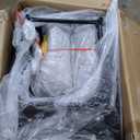 Phoenix Home Manual Recliner Chair with Massage and Heat Ergonomic Overstuffed Breathable Fabric Reclining Chair with 2 Side Pockets, 2 Cup Holders, Remote Control, Living Room, Bedroom, Gray