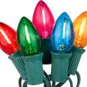 C7 Christmas String Lights 25Ft LED Outdoor Christmas Lights with 27 Clear Multicolor LED Bulbs(2 Spare), Vintage Colorful String Lights for Garden Wedding Party Xmas Decoration