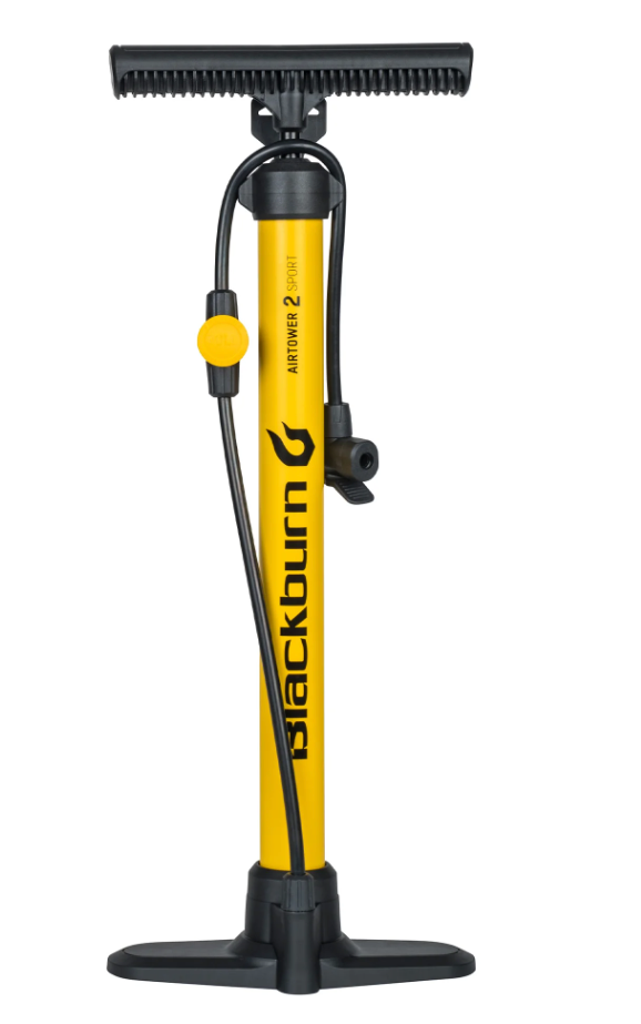 Blackburn Air Tower 2 Sport and Bicycle Floor Pump, 100 PSI, Yellow
