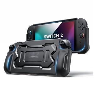 JSAUX Protective Case for Nintendo Switch 2 2025, TPU Grip Portable Cover Compatible with Switch 2 Case and JoyCon Controller, Accessories with Shock-Absorption and Anti-Scratch Design-Black