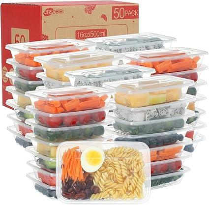 Ensbelei Clear Meal Prep Containers 50 Pack