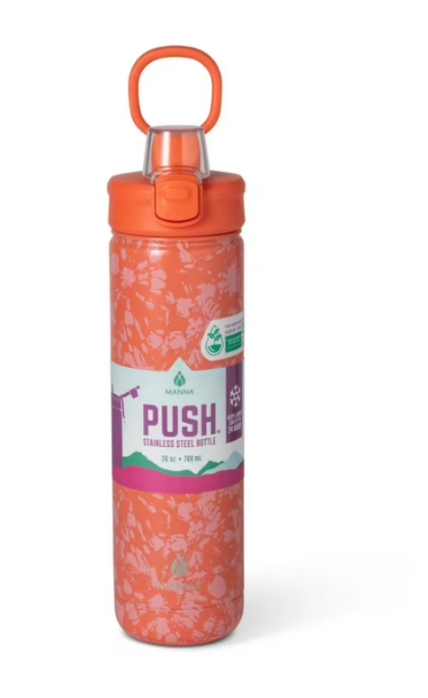 MANNA PUSH STAINLESS STEEL BOTTLE 26OZ