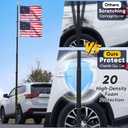 20FT Tailgate Flag Pole with Tire Mount, Fits RV Pickup SUV Sedan, Portable RV Flag Pole with 20" High-Density Foam Protective Tube, Thickened Aluminum Flag Pole with an Flag, 60 MPH, Dual Flag Mount