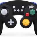 EXLENE Gamecube Controller Switch, Wireless Switch Pro Controller for Nintendo Switch/Lite/PC/Android/iOS/Steam, Support Wake Up, Motion, Adjustable Rumble, Turbo & Auto Turbo (Upgraded, Black)