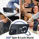 2 x 360 Spin Magnetic Stand (Pro-Version) for iPhone 16 Pro Case (Compatible with MagSafe) [Military Drop Protection] Matte Translucent Shockproof Protective Phone Case 6.3'', Black