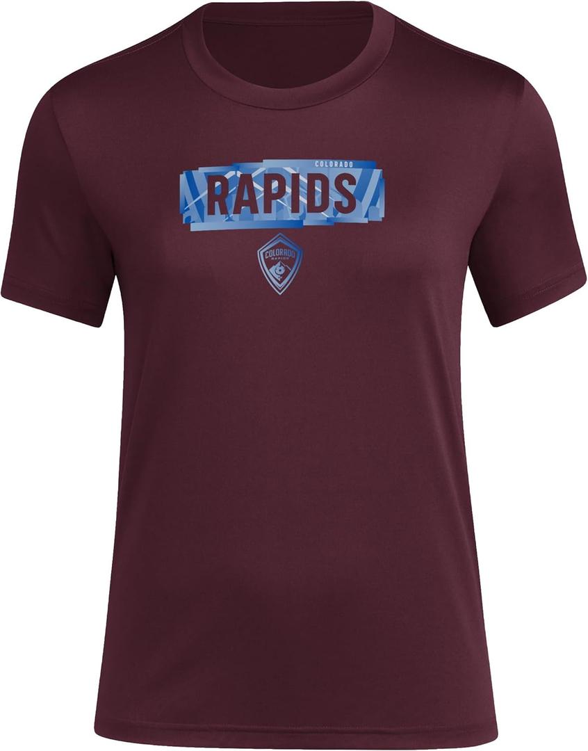 adidas Women's MLS Short Sleeve T-Shirt, Team Maroon/ Colorado Rapids, X-Small