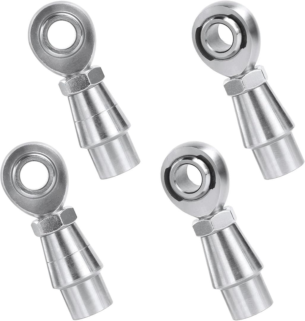 3/8 Heim Joints Rod End Kit, 0.375 Chromoly Joints Panhard Kit Right and Left Hand Thread with Jam Nut and Bung (2 Pair)