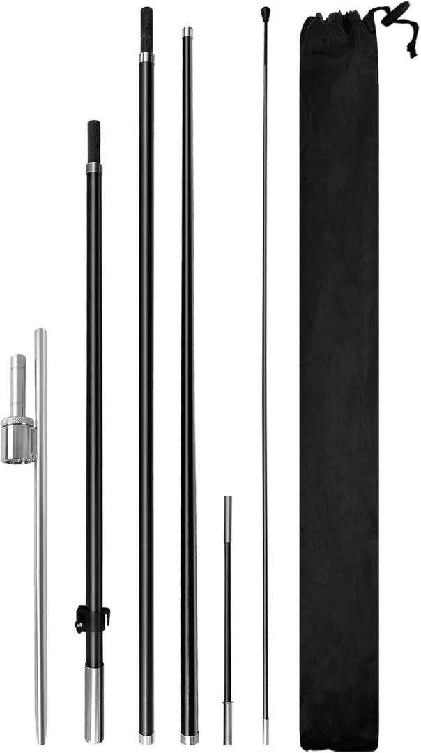 17FT Feather Flag Pole Kit  Heavy Duty Fiberglass Flagpole for 11.513FT Feather Flags, Outdoor Wind Resistant Banner Stand, Teardrop Flag Pole Replacement