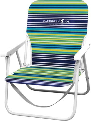 CARIBBEAN JOE Folding Beach Chair, 1 Position Lightweight and Portable Foldable Outdoor Camping Chair with Carry Strap