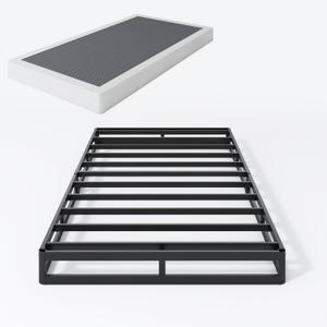 SHLAND Twin XL Box Springs Bed Base, 5 Inch Heavy Duty Metal Structure with Easy Clean Fabric Bed Cover, Non-Slip, Noise Free, Easy Assembly