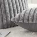 Pack of 2 Decorative Throw Pillow Covers Faux Fur Striped Plush Soft Cushion Covers Pillow Cases Bedroom Living Room Sofa Home 17X17