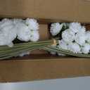 Ranunculus Bulbs Fake Flowers- 18pcs Artificial Silk Peony Bulk Faux Spring Flowers Indoor Outdoor for DIY Bouquets Wedding Centerpieces Bridal Shower Decorations,White