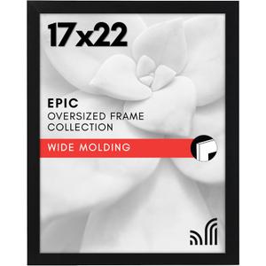 Americanflat 17x22 Picture Frame with Polished Plexiglass - Black Picture Frame - Wide Photo Frames Made of Engineered Wood for Vertical or Horizontal Wall Display - Epic Collection - Black