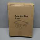 Danfoxer 2 Pack Couch Arm Tray,Bamboo Folding Sofa Tray,Sofa Armrest Trays Clip-On Couch Desk for Drinks,Snacks,Phone,Remote Control, Natural