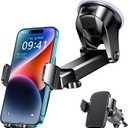 Qifutan Car Phone Holder Mount Phone Mount for Car Windshield/Dashboard/Air Vent Holder for iPhone & Android Smartphone, 360 Adjustable, Cell Phone Camera Mounts