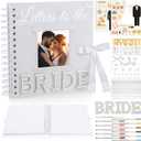 Fullhawl Letters To The Bride Scrapbook 8x8 Inch Bride Memory Book DIY Wedding Photo Album with Stickers and Markers for Wedding Engagement Bridal Shower Gifts Party Supplies, 40 Sheets