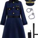 ReliBeauty Girls Police Costume Halloween Dress (4-5/110, Navy)