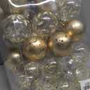 60mm/ 2.36inch Clear Christmas Ball Ornaments Set, 30ct Champagne Gold Christmas Ornaments Ball for Christmas Tree Decoration Shatterproof Transparent Baubles with Stuffed Decoration for Wedding Party