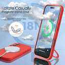 Designed for iPhone 17 Case with Magnetic Invisible Stand, [Compatible with Mag-Safe][Full Camera Protection]Liquid Silicone Shockproof Phone Case Cover with Anti-Scratch Microfiber Lining, Red