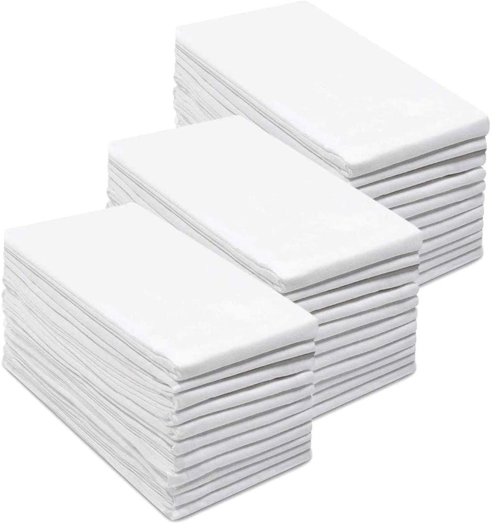 Simpli-Magic 79374 Flour Sack Kitchen Towels, Pack of 12, White, 24"x24"