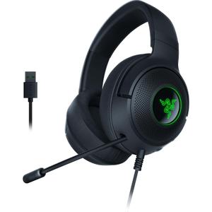Razer Kraken V3 X Wired USB Gaming Headset: Lightweight Build - Triforce 40mm Drivers - HyperClear Cardioid Mic - 7.1 Surround Sound - Chroma RGB Lighting - Black (Standard)