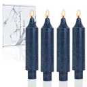 Blue Short Taper Candles 6 inch Candle Sticks Unscented Dinner Candle Dripless for Home Decor,Set of 4